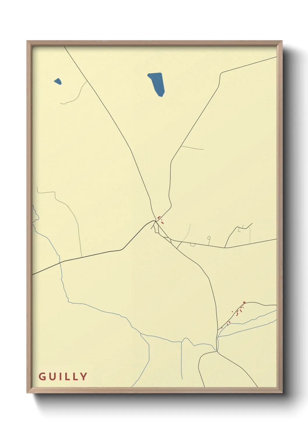 Une affiche de carte sur Guilly