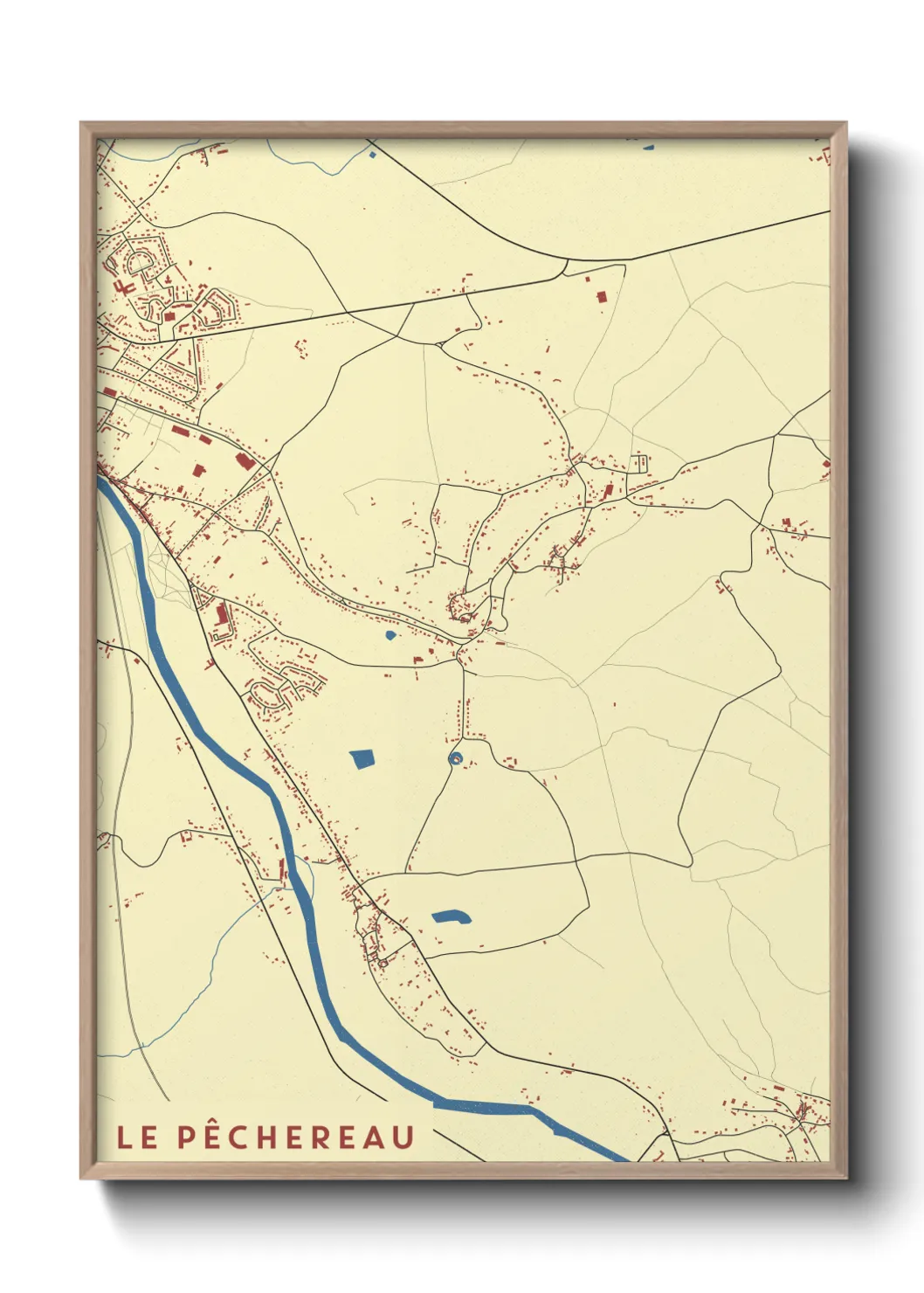 Une affiche de carte sur Le Pêchereau