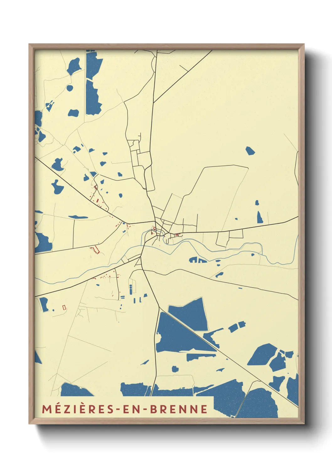 Une affiche de carte sur Mézières-en-Brenne