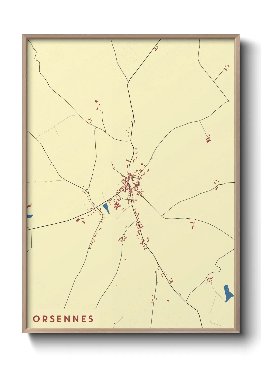 Une affiche de carte sur Orsennes