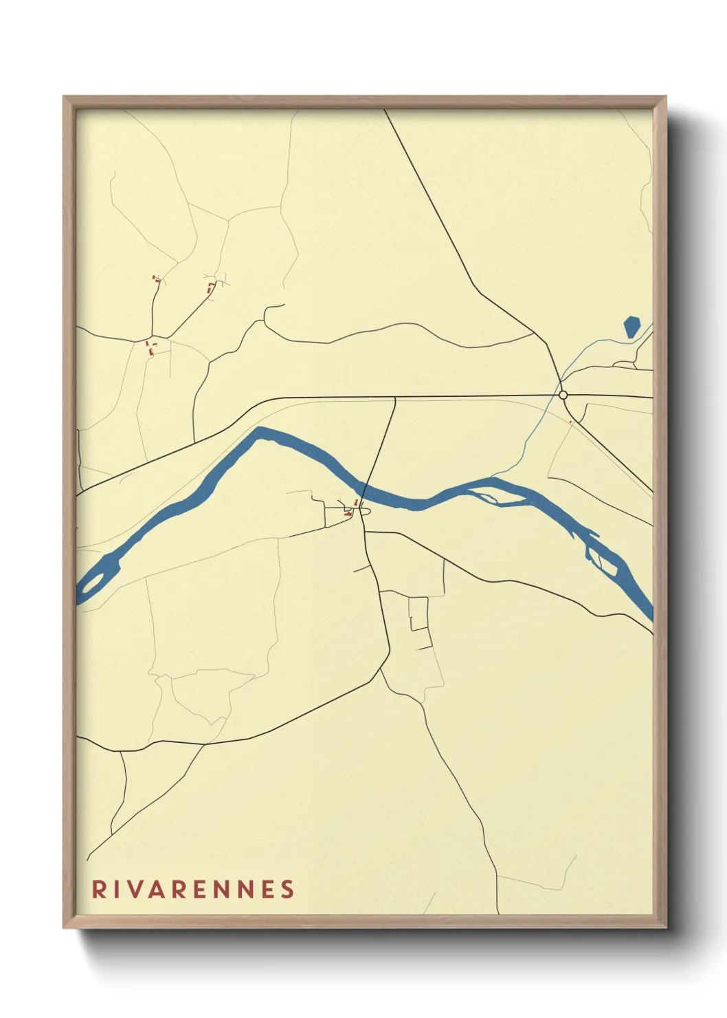 Une affiche de carte sur Rivarennes