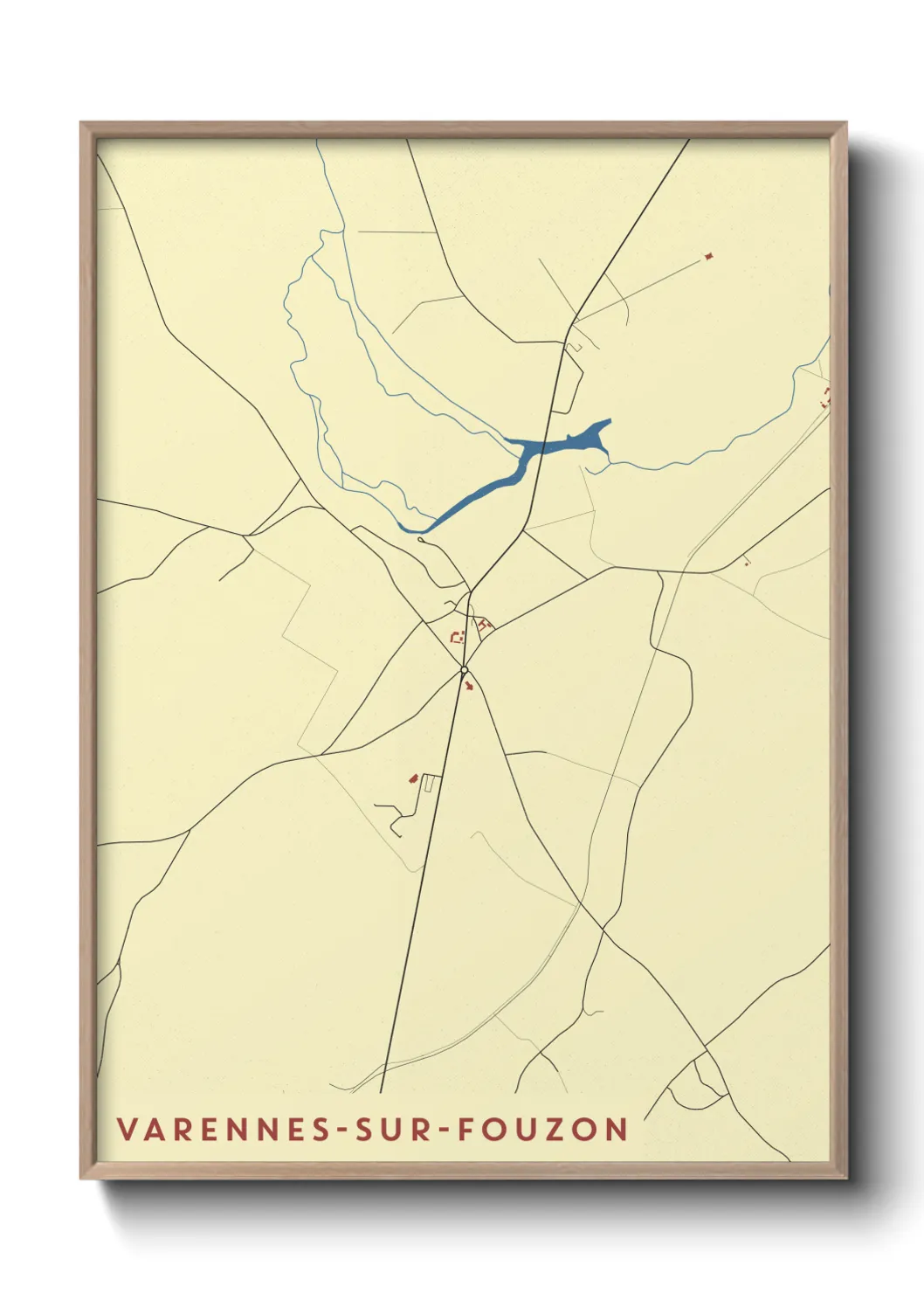 Une affiche de carte sur Varennes-sur-Fouzon