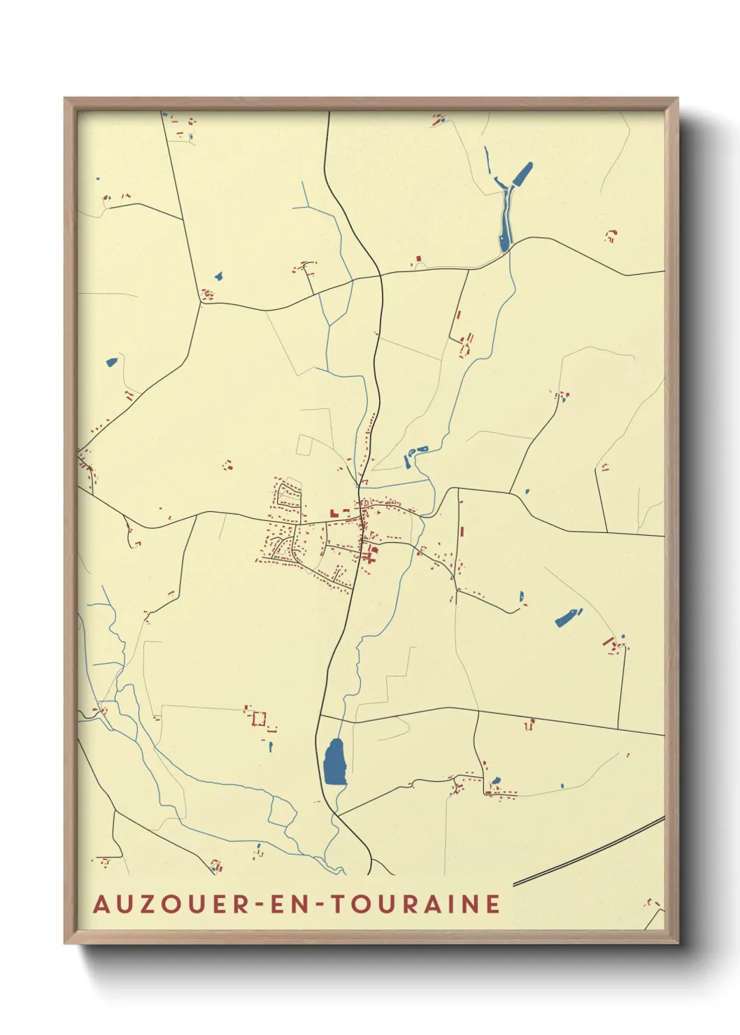 Une affiche de carte sur Auzouer-en-Touraine