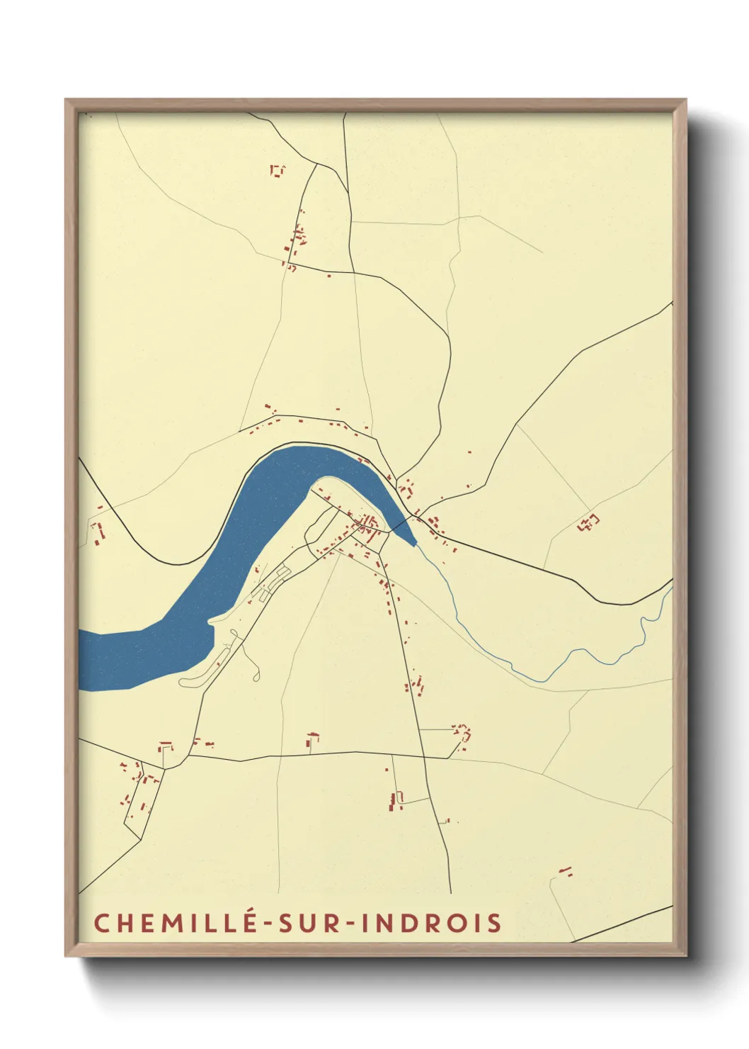 Une affiche de carte sur Chemillé-sur-Indrois