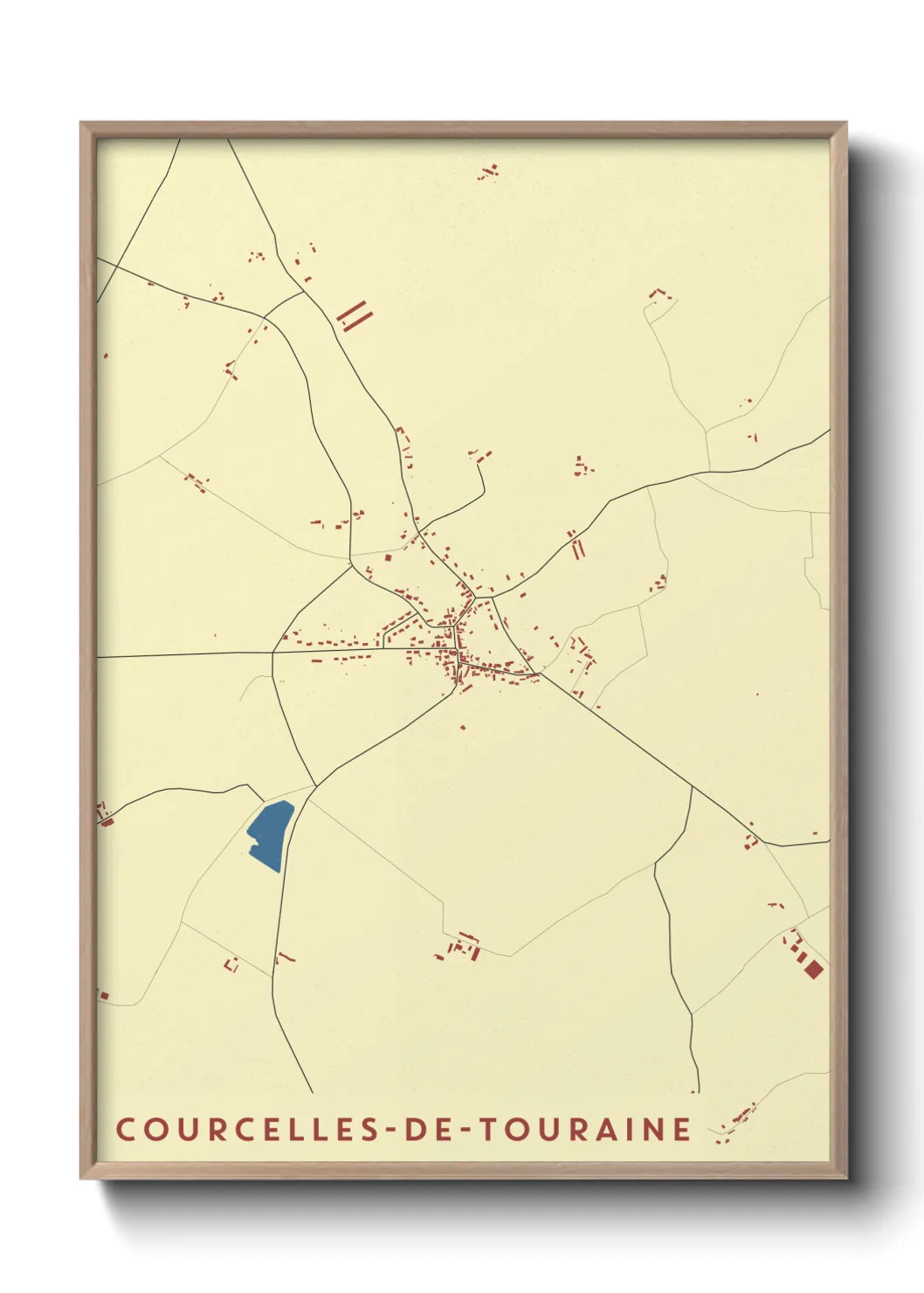 Un poster carteCourcelles-de-Touraine