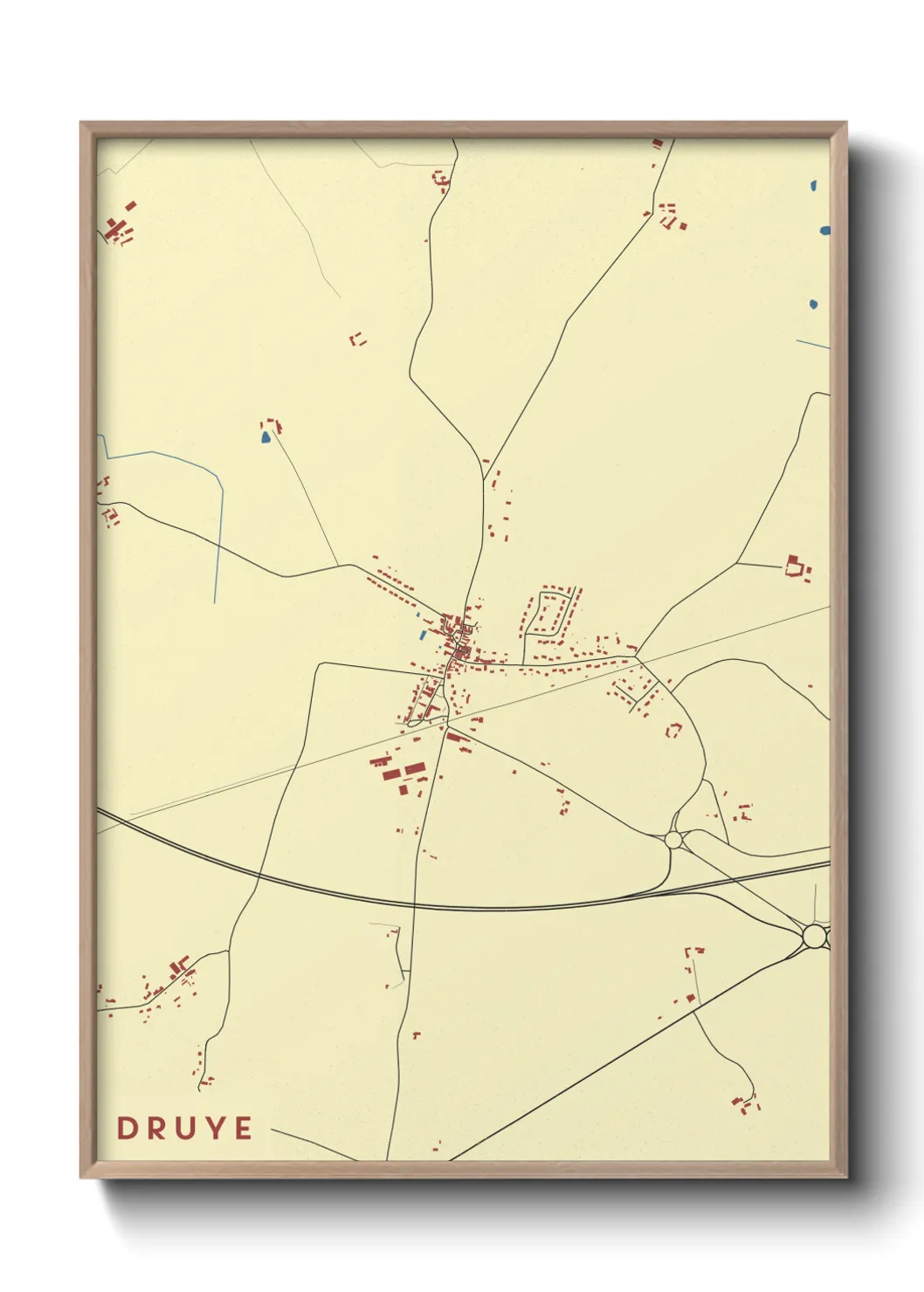 Une affiche de carte sur Druye