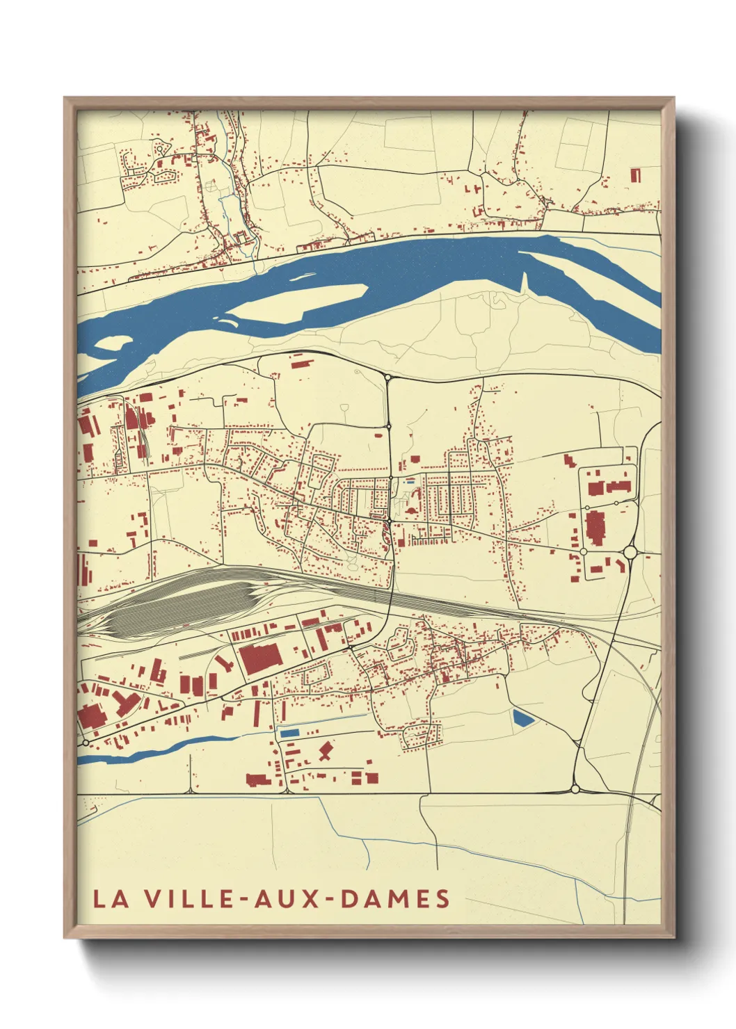 Une affiche de carte sur La Ville-aux-Dames