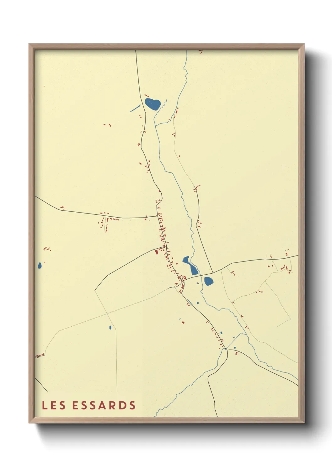 Une affiche de carte sur Les Essards