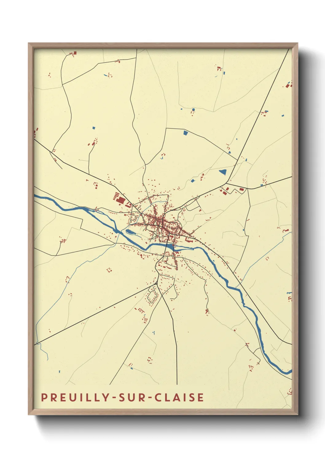 Un poster cartePreuilly-sur-Claise