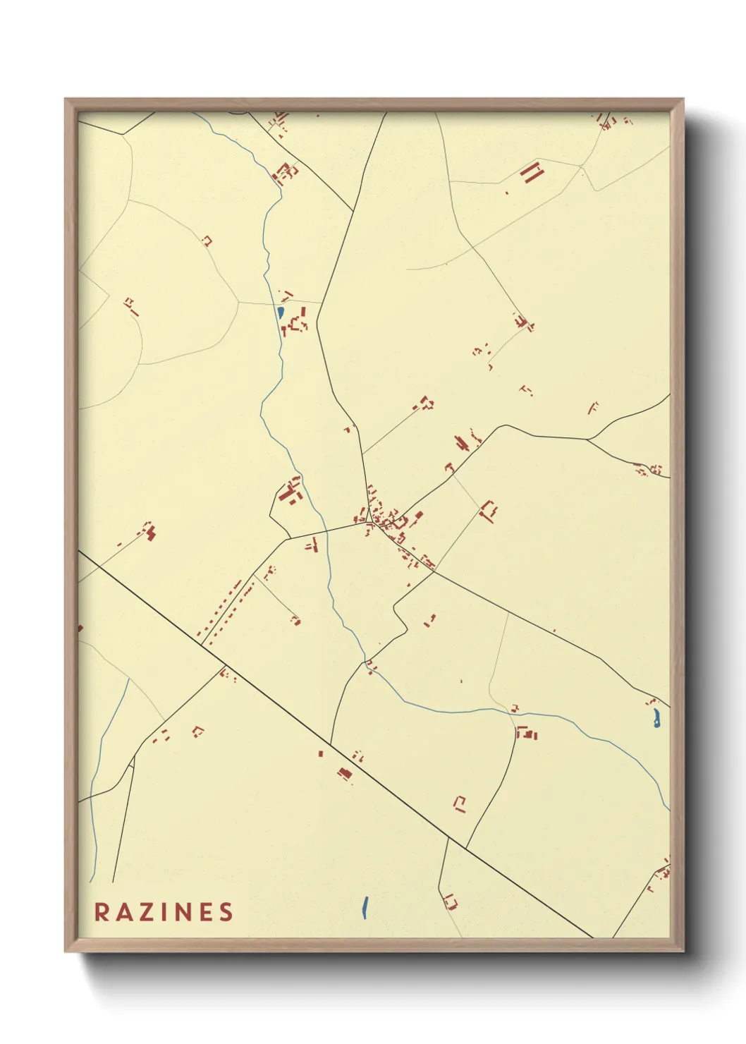 Une affiche de carte sur Razines