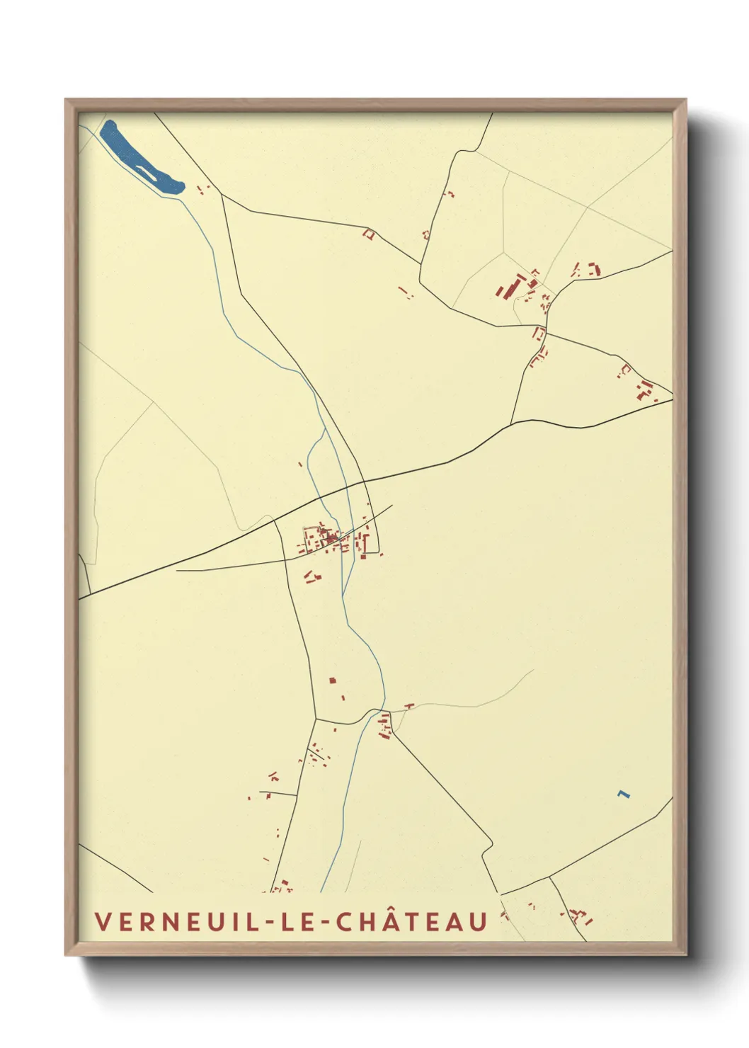 Une affiche de carte sur Verneuil-le-Château