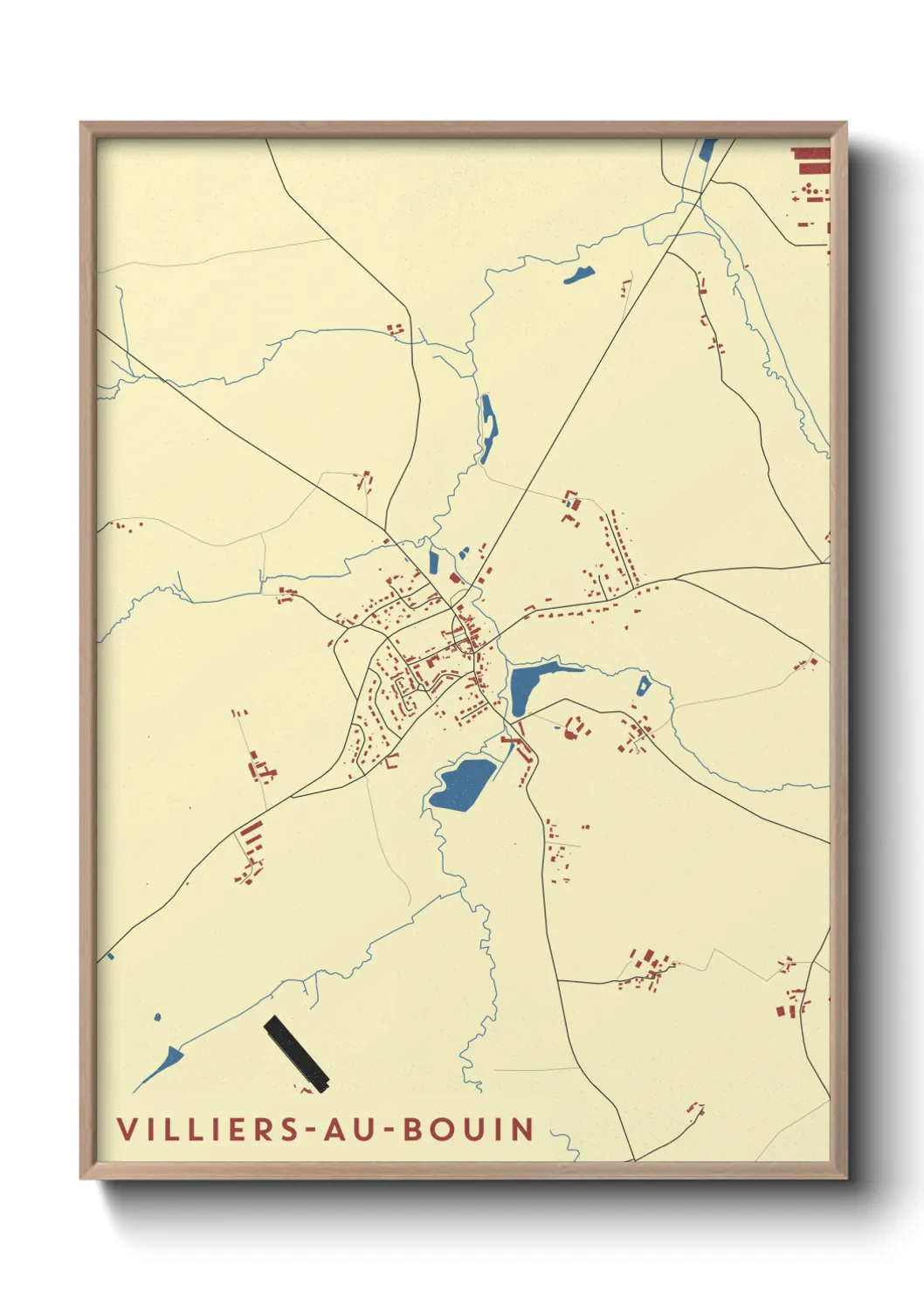 Une affiche de carte sur Villiers-au-Bouin