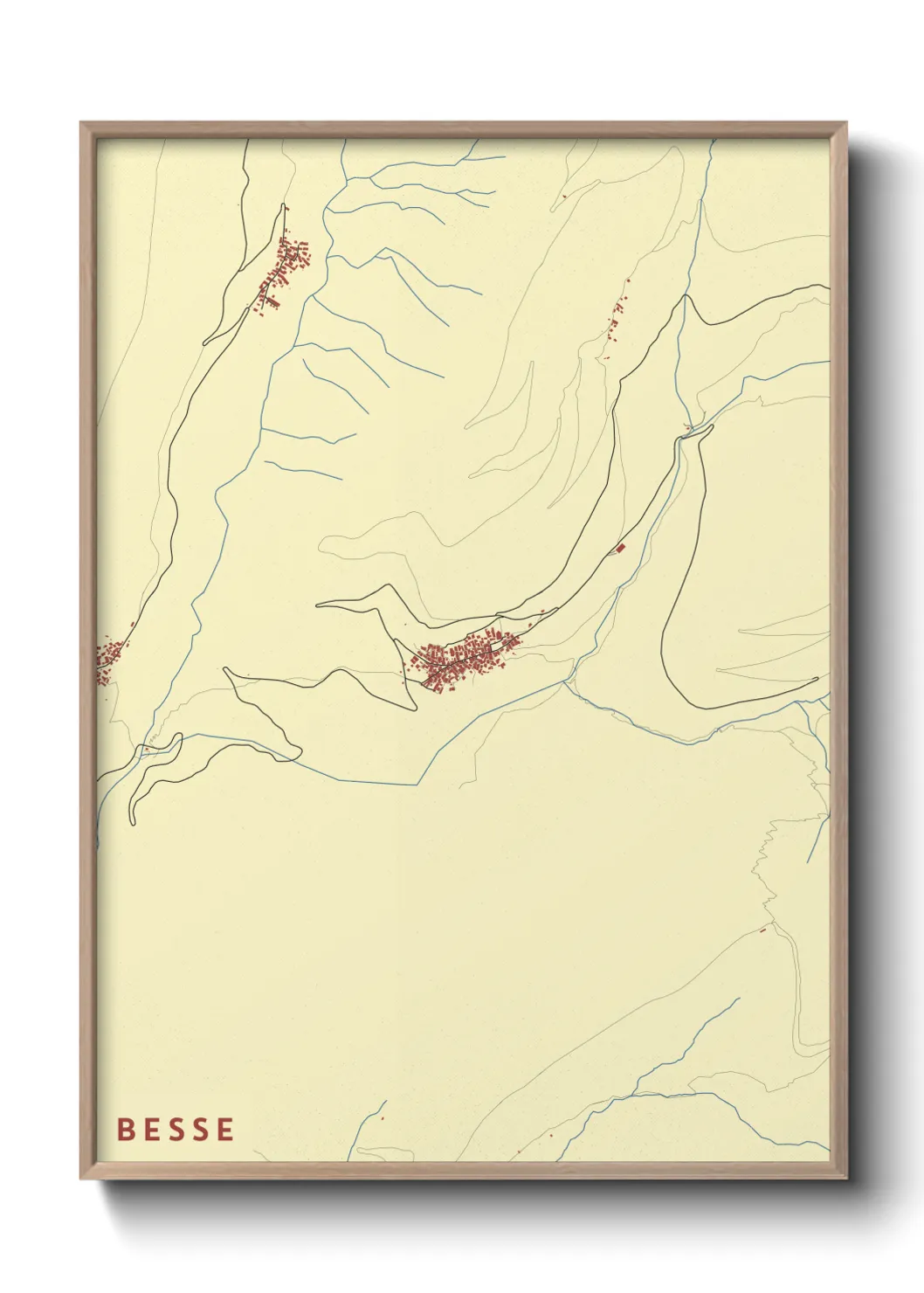 Une affiche de carte sur Besse