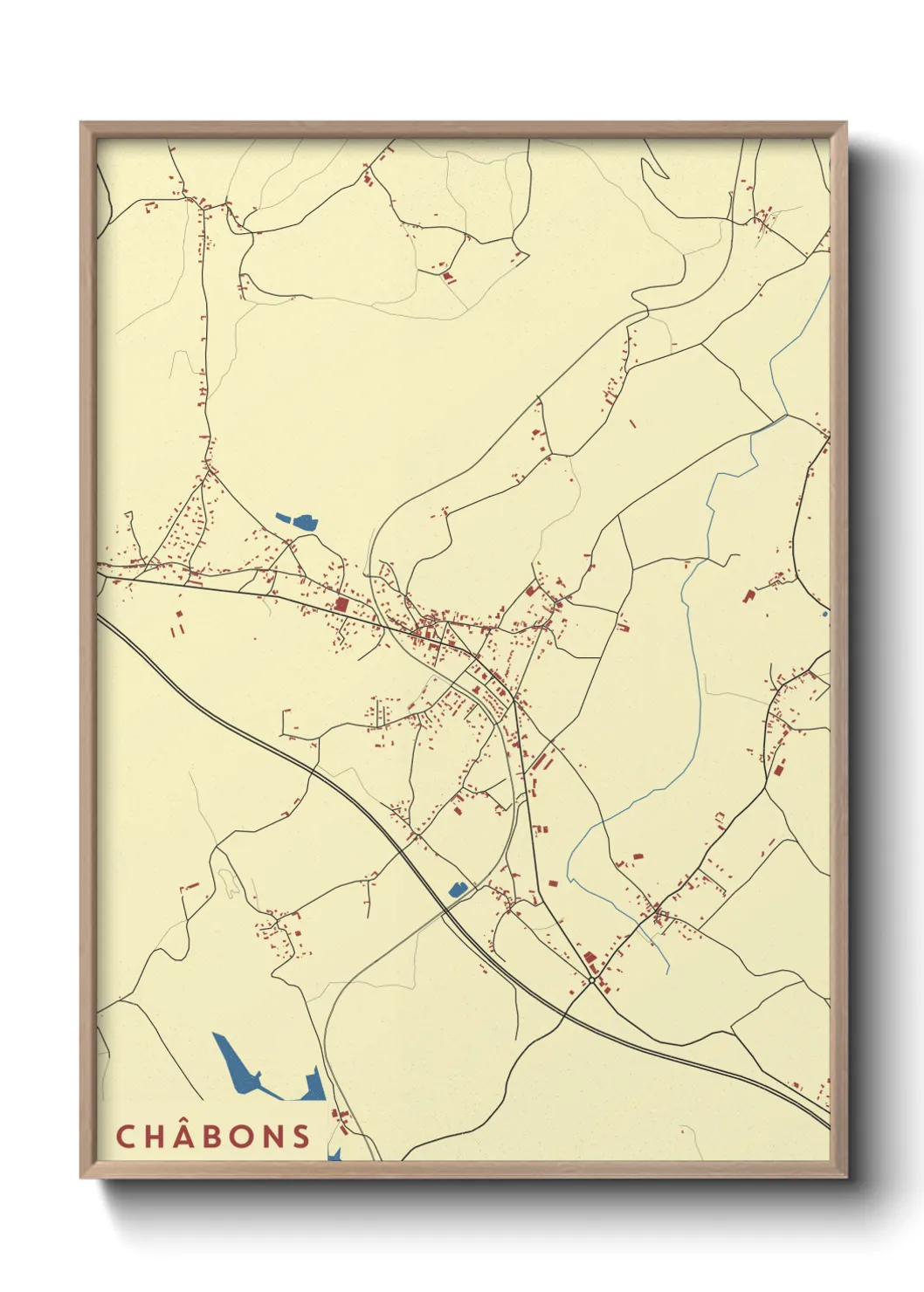 Une affiche de carte sur Châbons