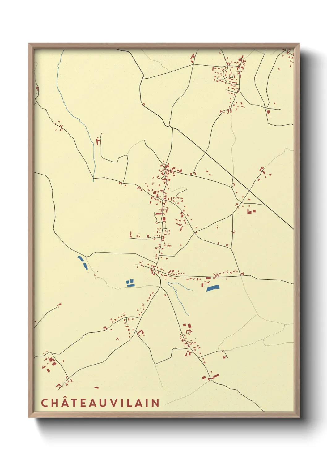 Une affiche de carte sur Châteauvilain