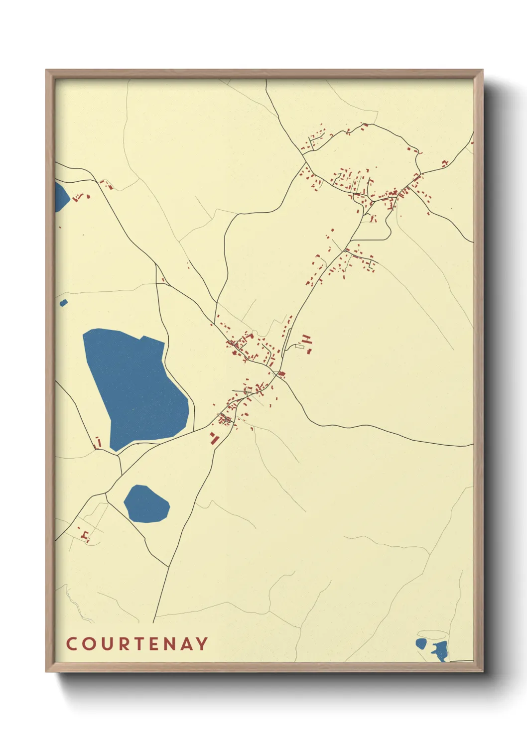 Une affiche de carte sur Courtenay