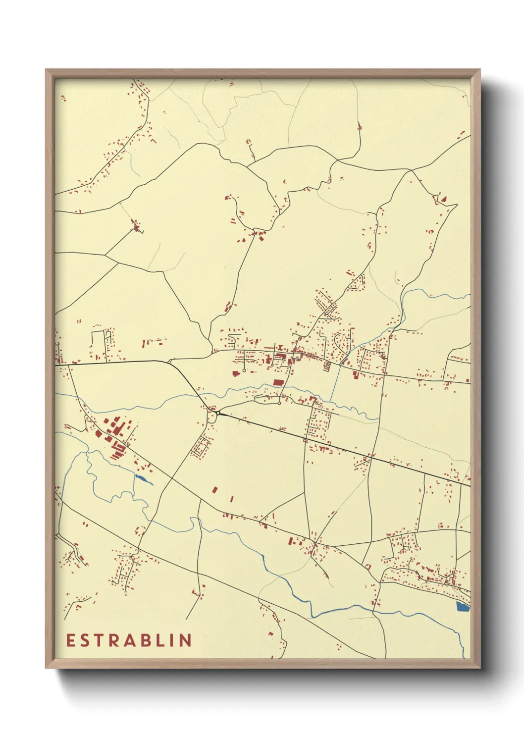 Une affiche de carte sur Estrablin
