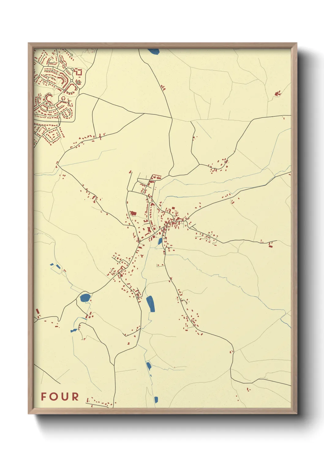 Une affiche de carte sur Four