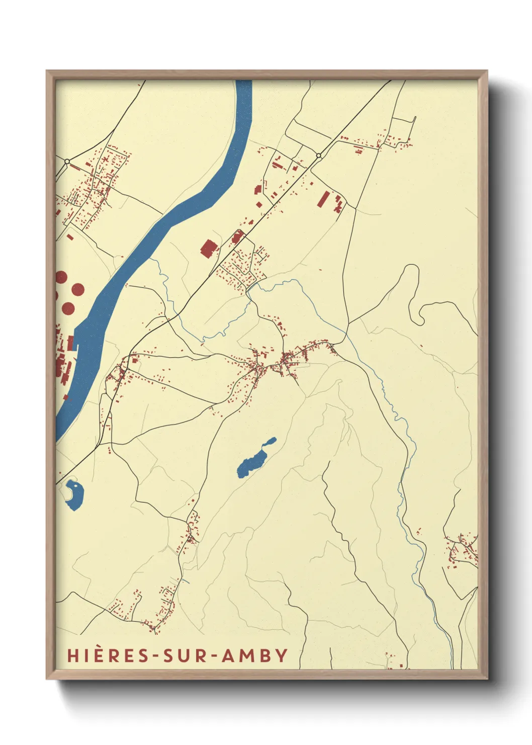 Un poster carteHières-sur-Amby