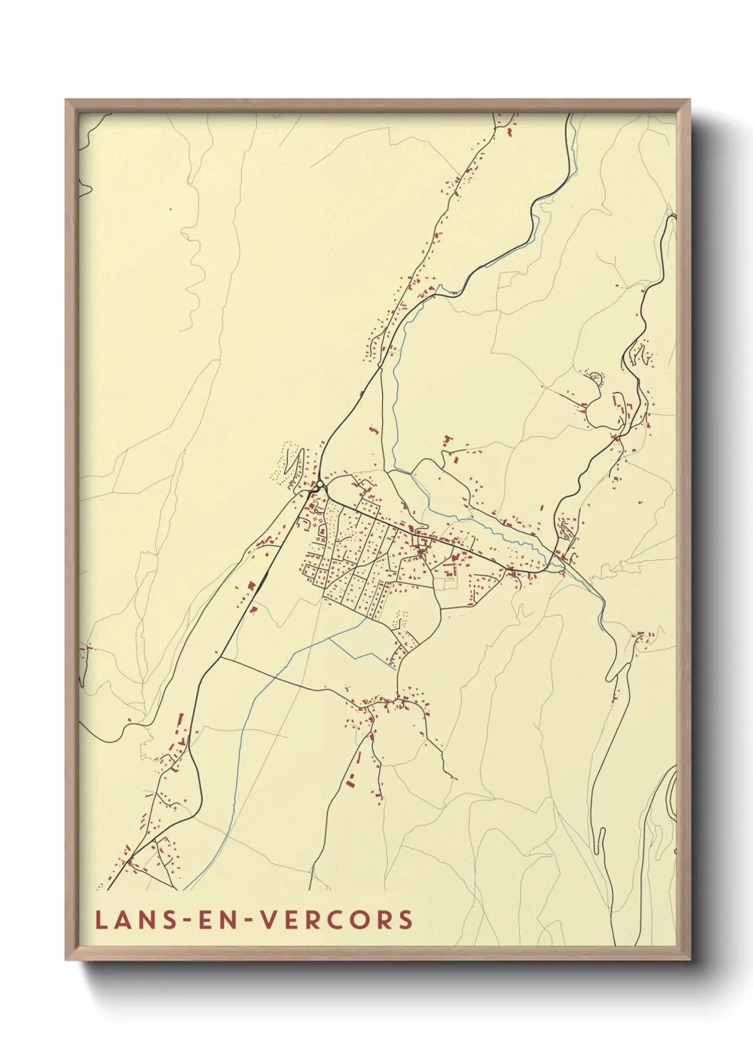 Une affiche de carte sur Lans-en-Vercors