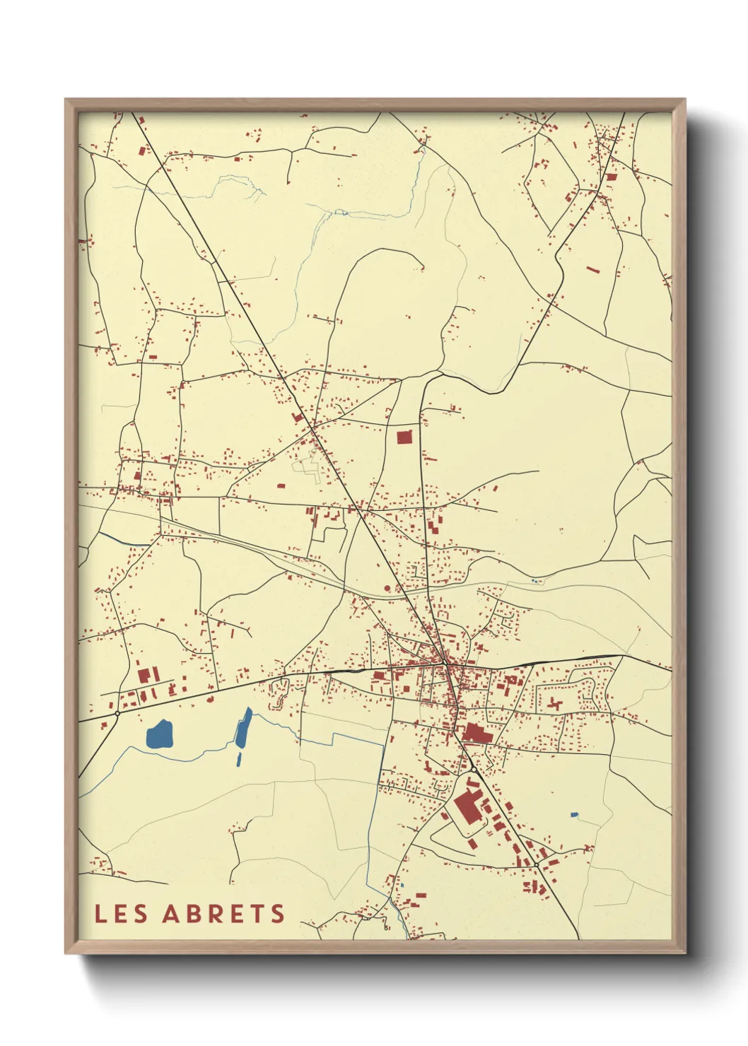 Une affiche de carte sur Les Abrets