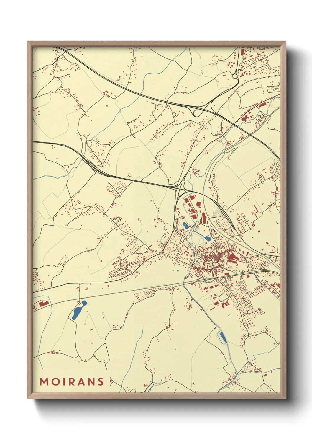 Une affiche de carte sur Moirans
