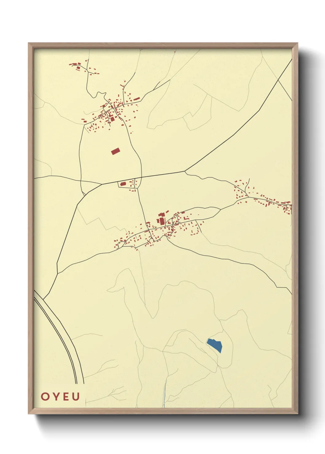 Une affiche de carte sur Oyeu