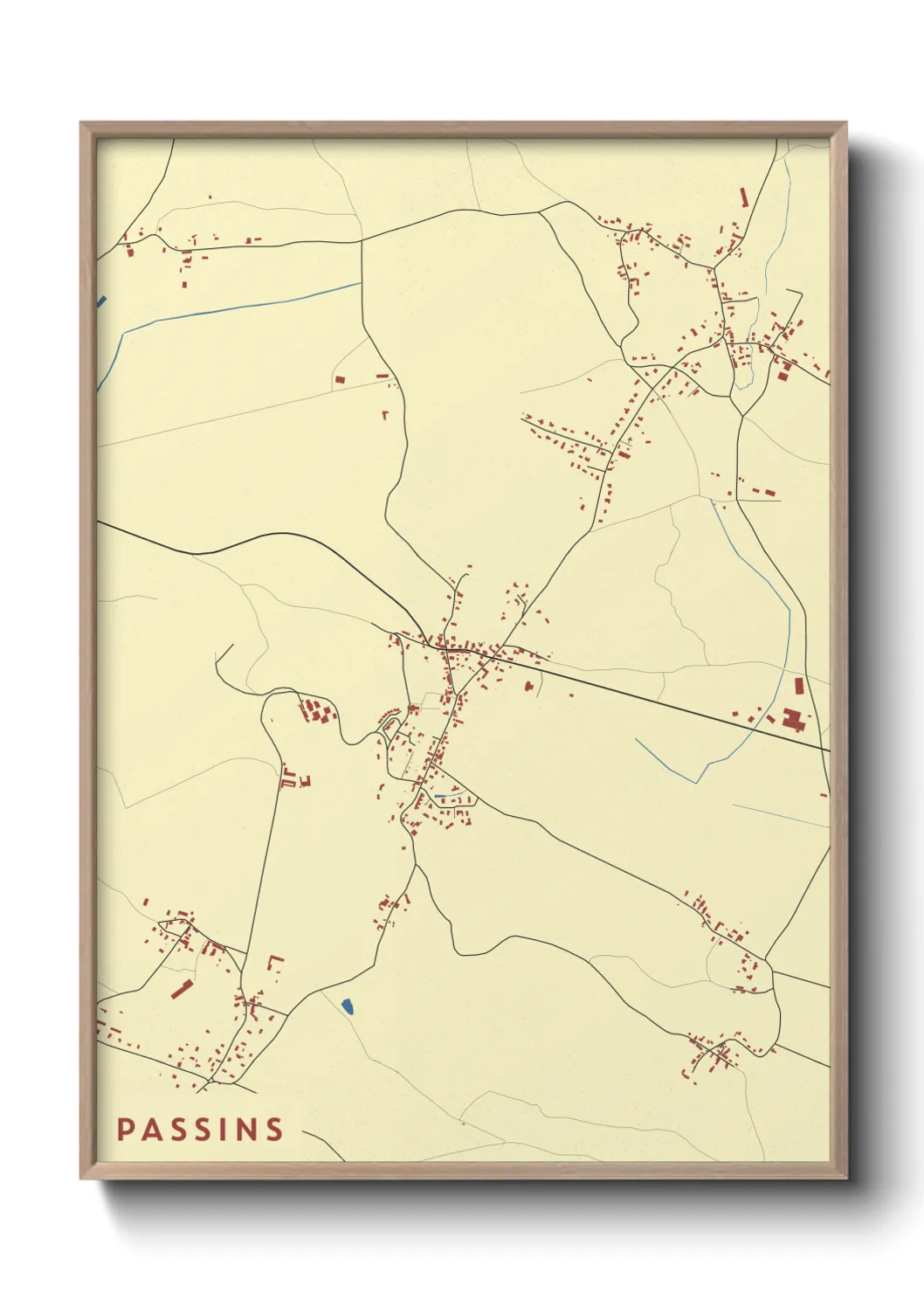 Une affiche de carte sur Passins