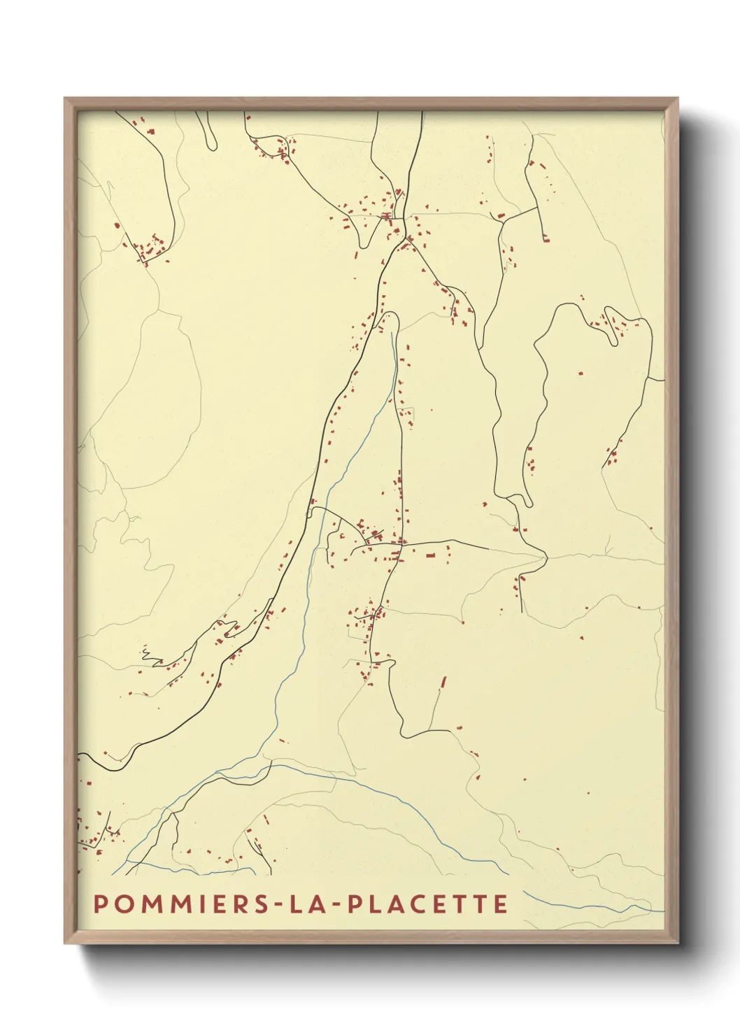 Une affiche de carte sur Pommiers-la-Placette