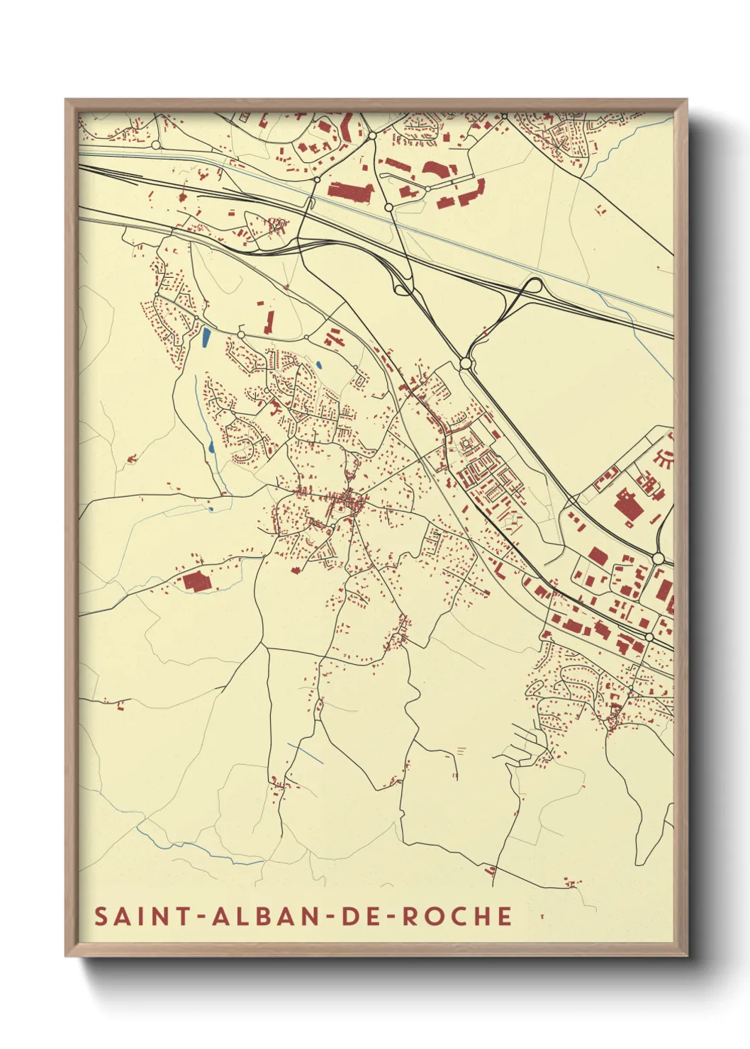 Une affiche de carte sur Saint-Alban-de-Roche