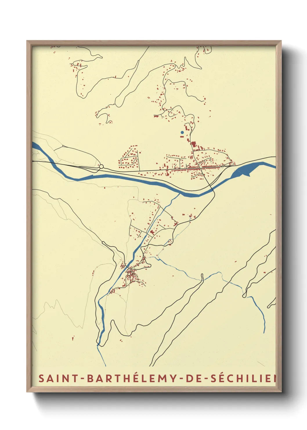 Une affiche de carte sur Saint-Barthélemy-de-Séchilienne