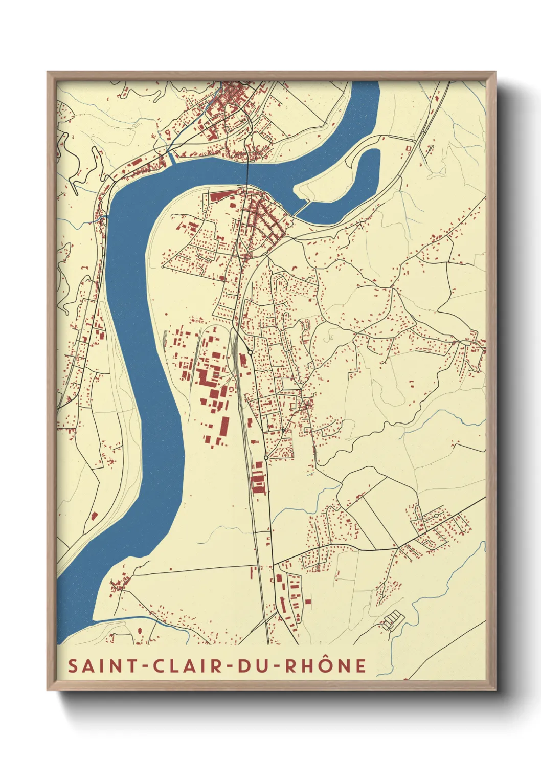 Une affiche de carte sur Saint-Clair-du-Rhône