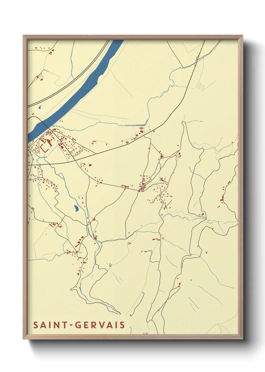 Une affiche de carte sur Saint-Gervais