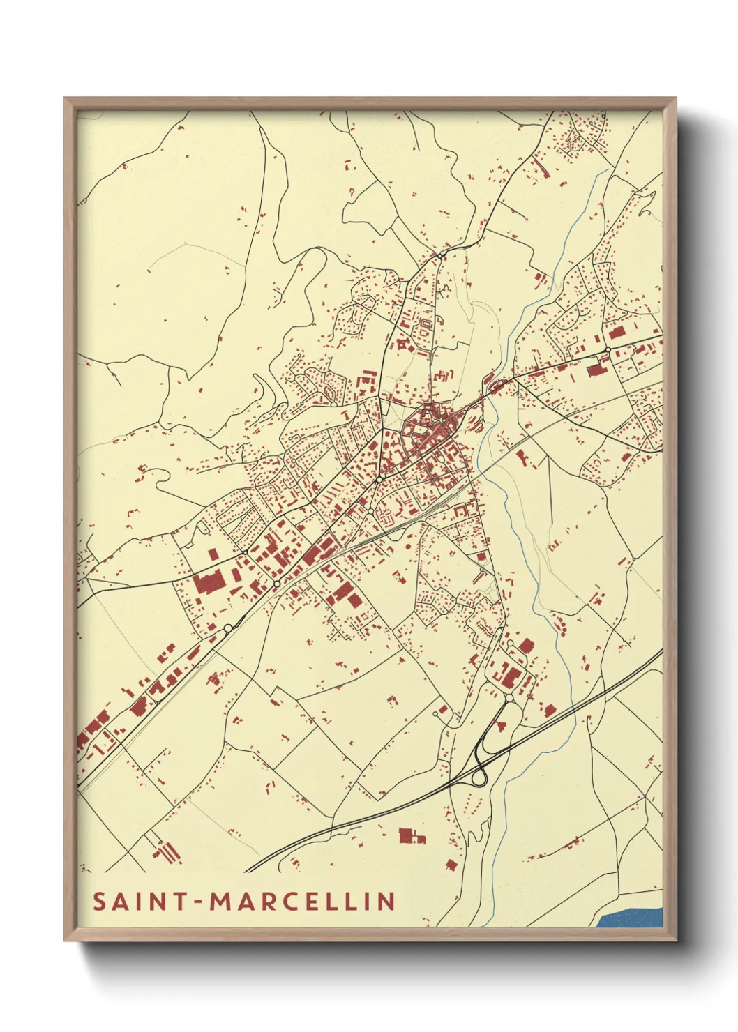 Une affiche de carte sur Saint-Marcellin