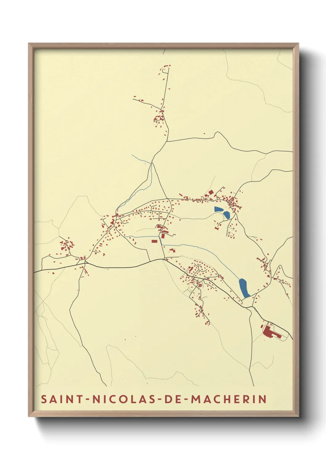 Une affiche de carte sur Saint-Nicolas-de-Macherin