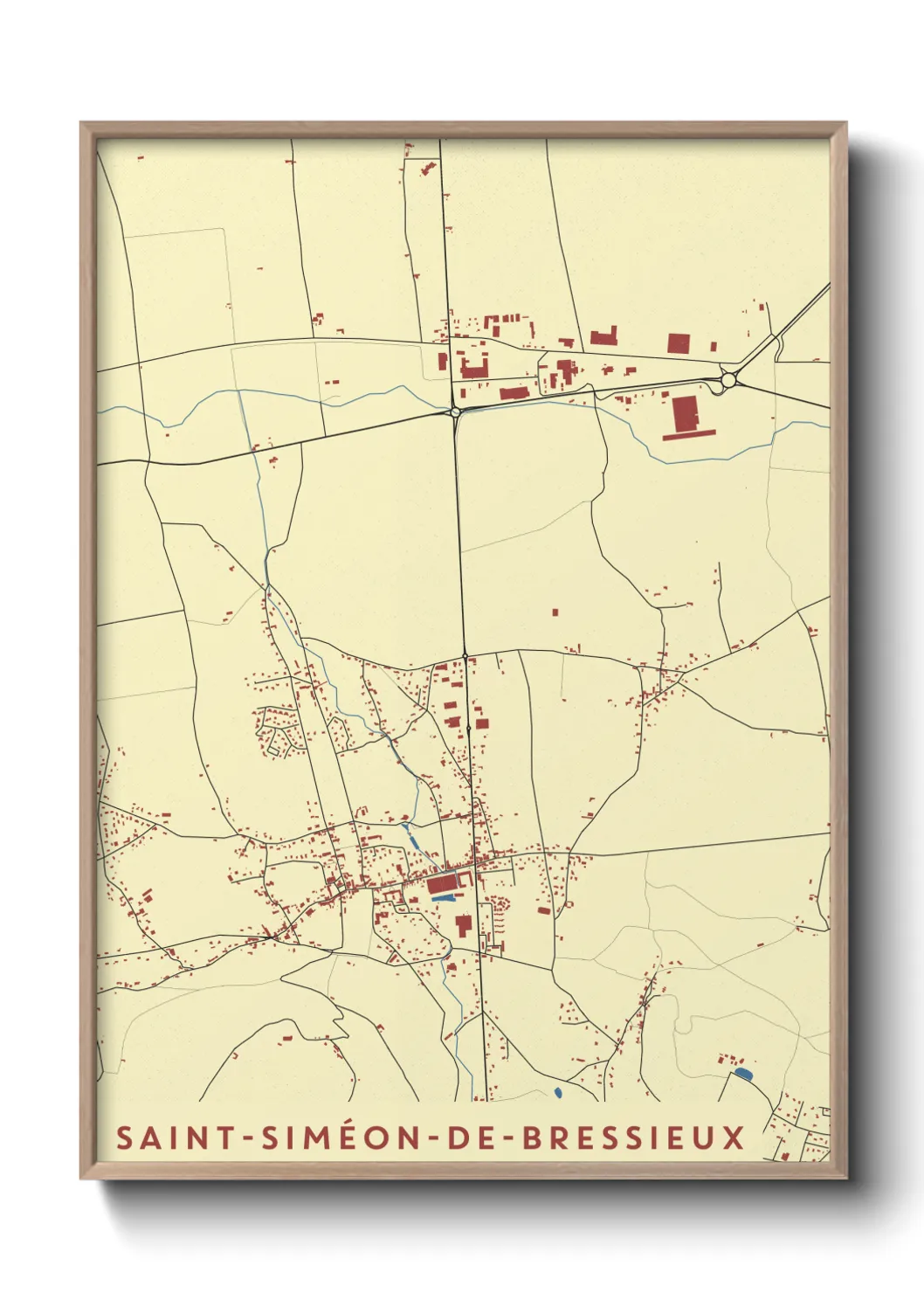 Une affiche de carte sur Saint-Siméon-de-Bressieux