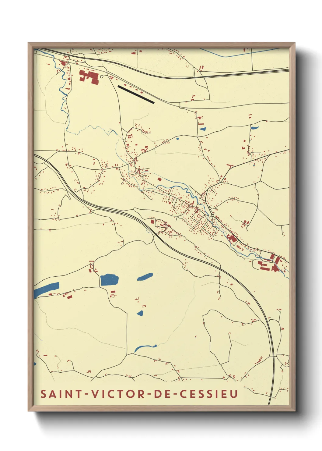Un poster carteSaint-Victor-de-Cessieu