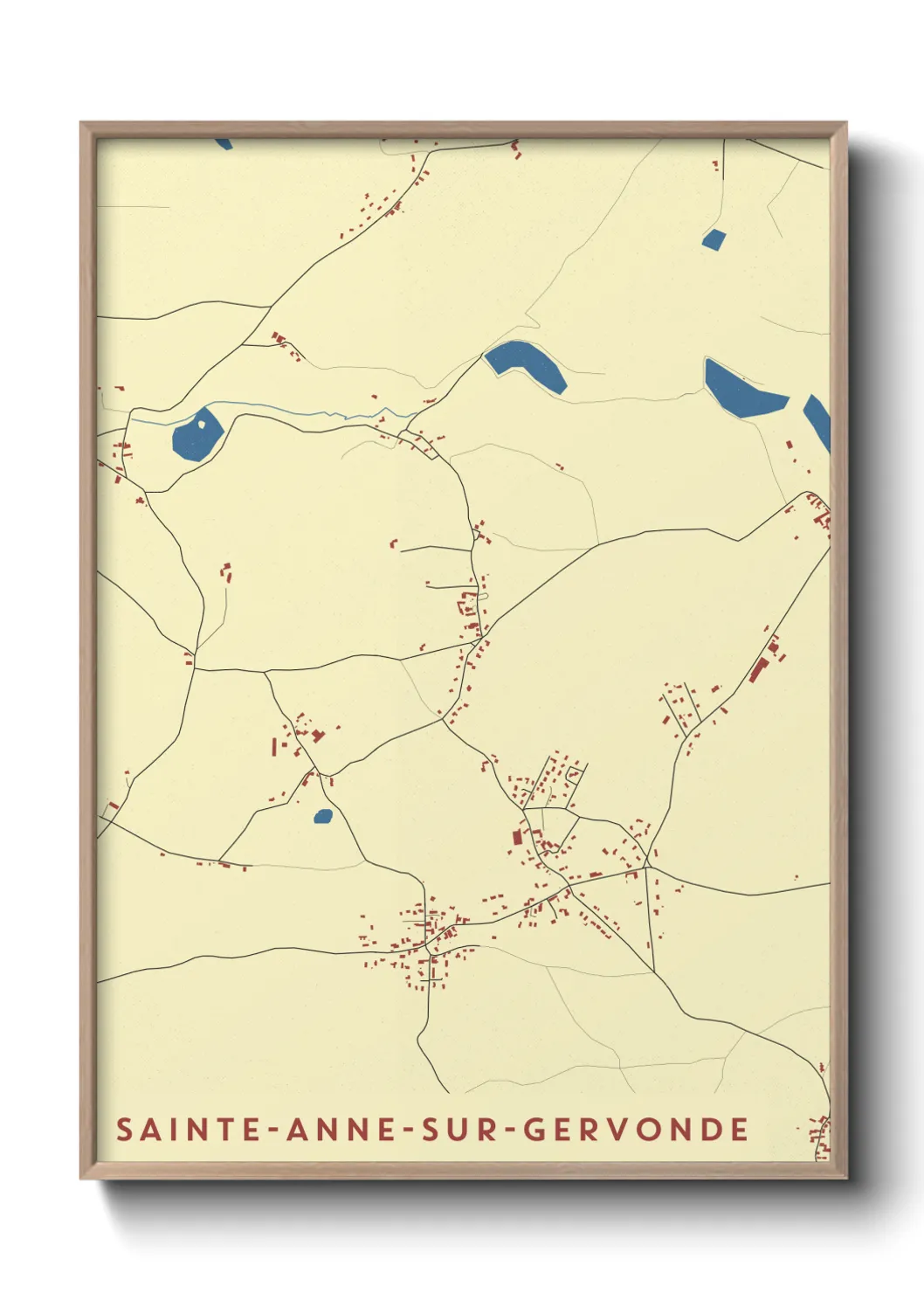 Une affiche de carte sur Sainte-Anne-sur-Gervonde