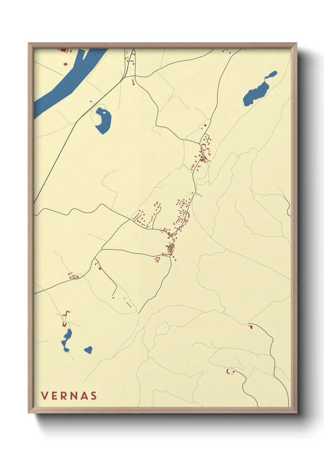 Une affiche de carte sur Vernas