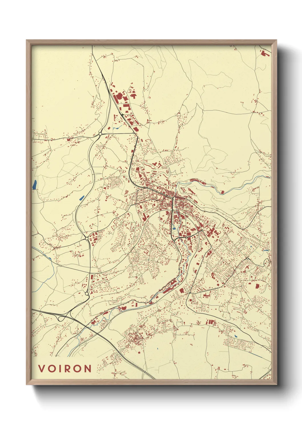 Une affiche de carte sur Voiron