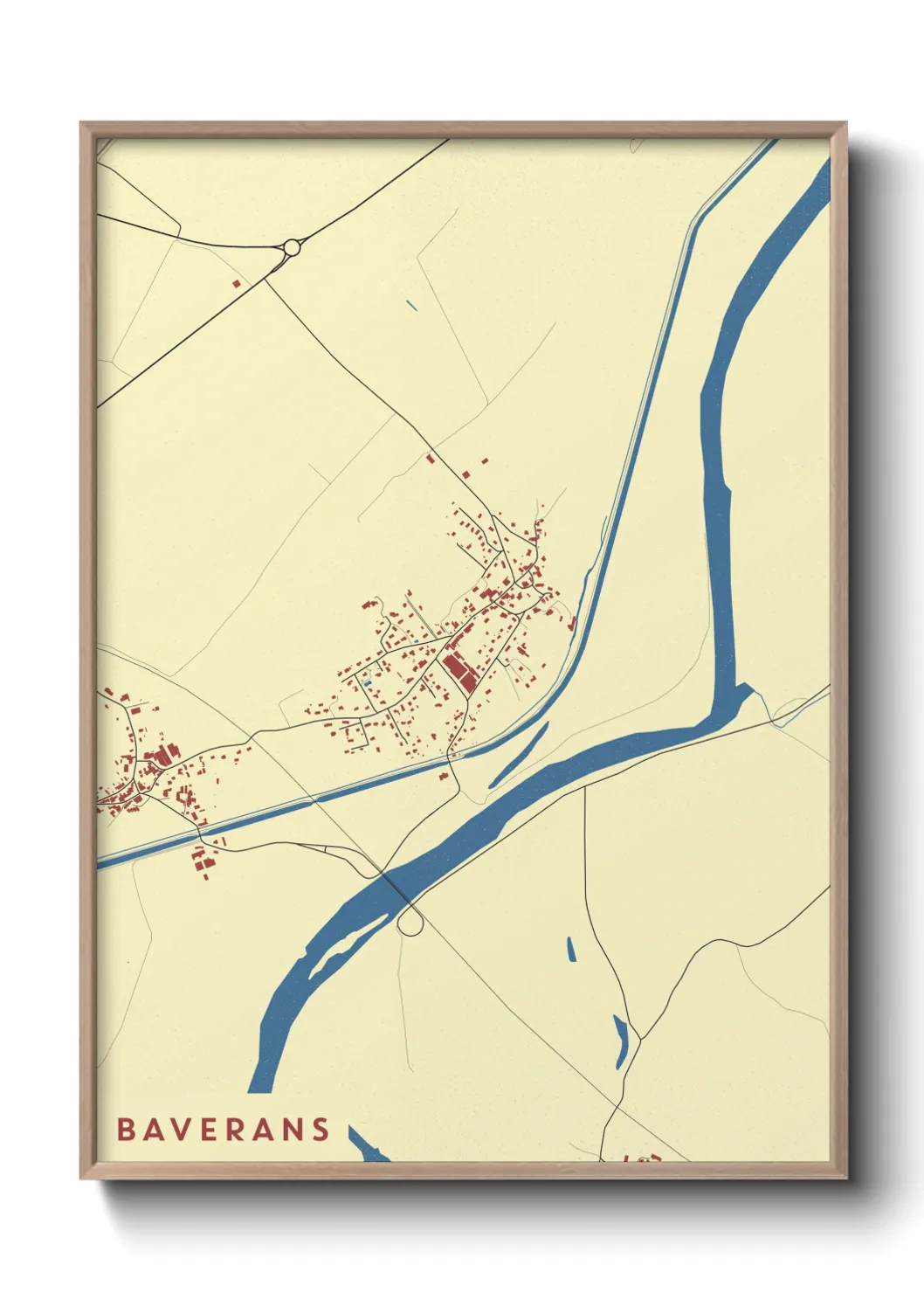 Une affiche de carte sur Baverans