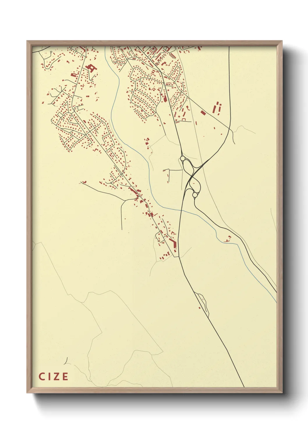Une affiche de carte sur Cize