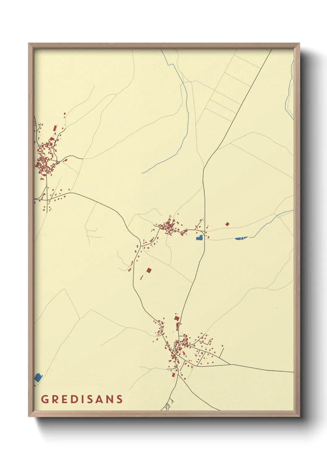 Une affiche de carte sur Gredisans