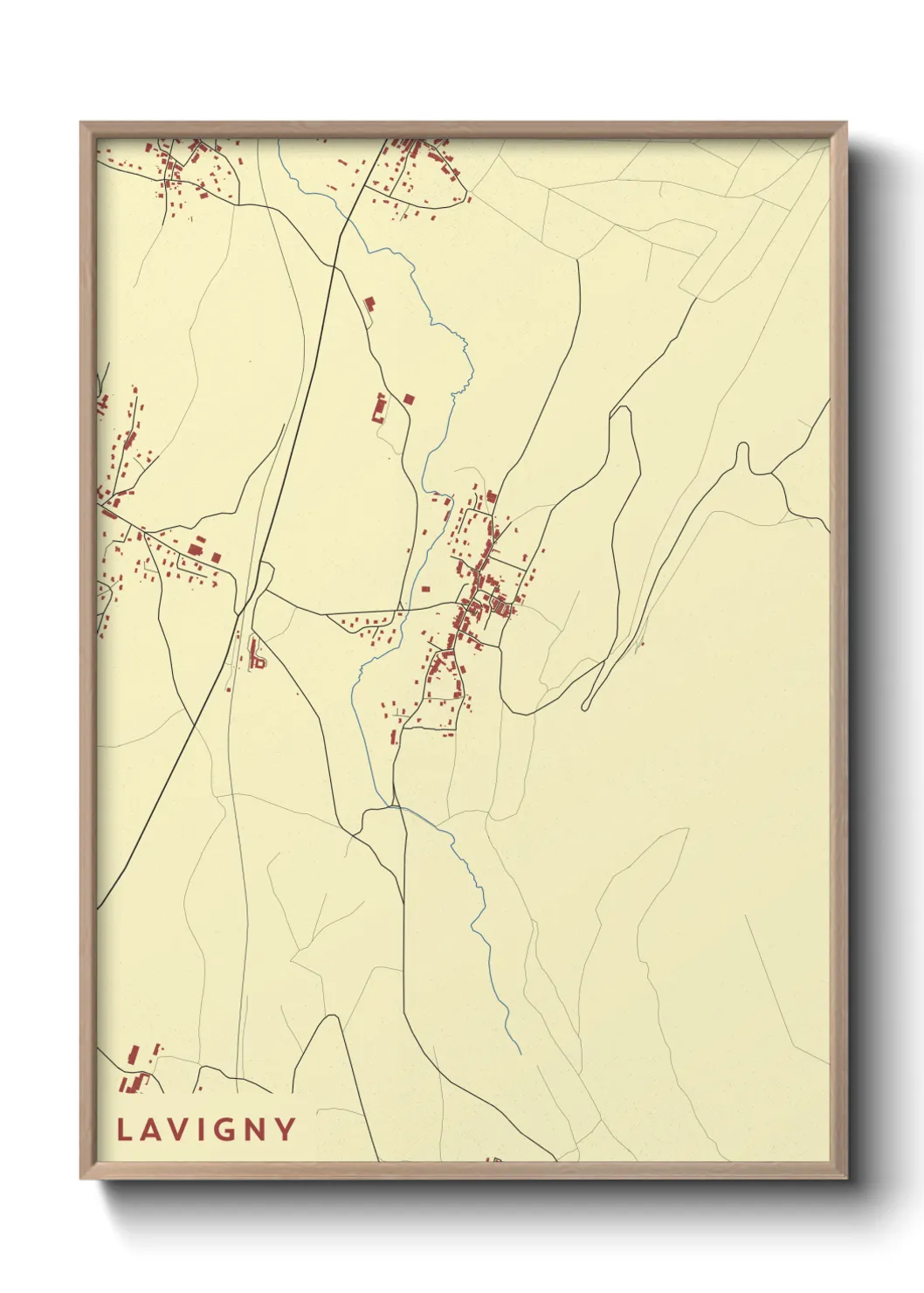 Une affiche de carte sur Lavigny