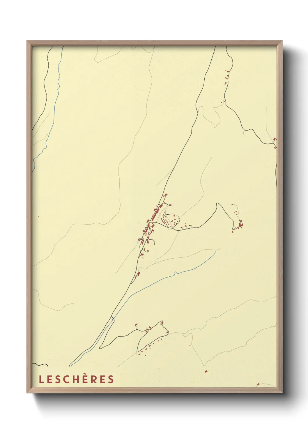 Une affiche de carte sur Leschères