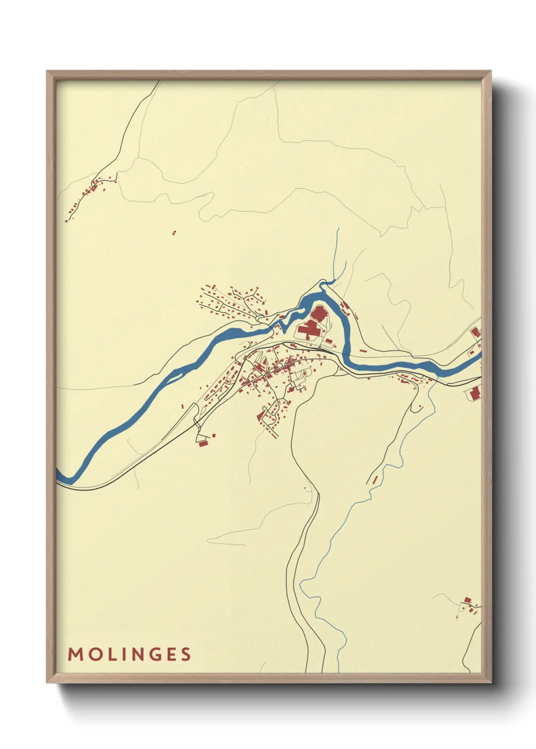 Une affiche de carte sur Molinges