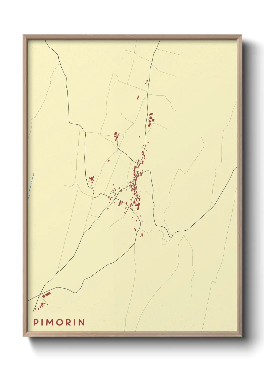 Une affiche de carte sur Pimorin