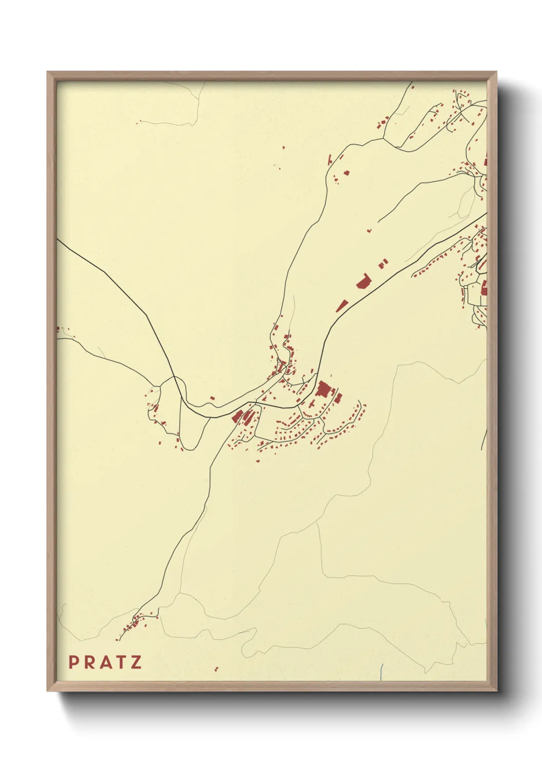 Une affiche de carte sur Pratz