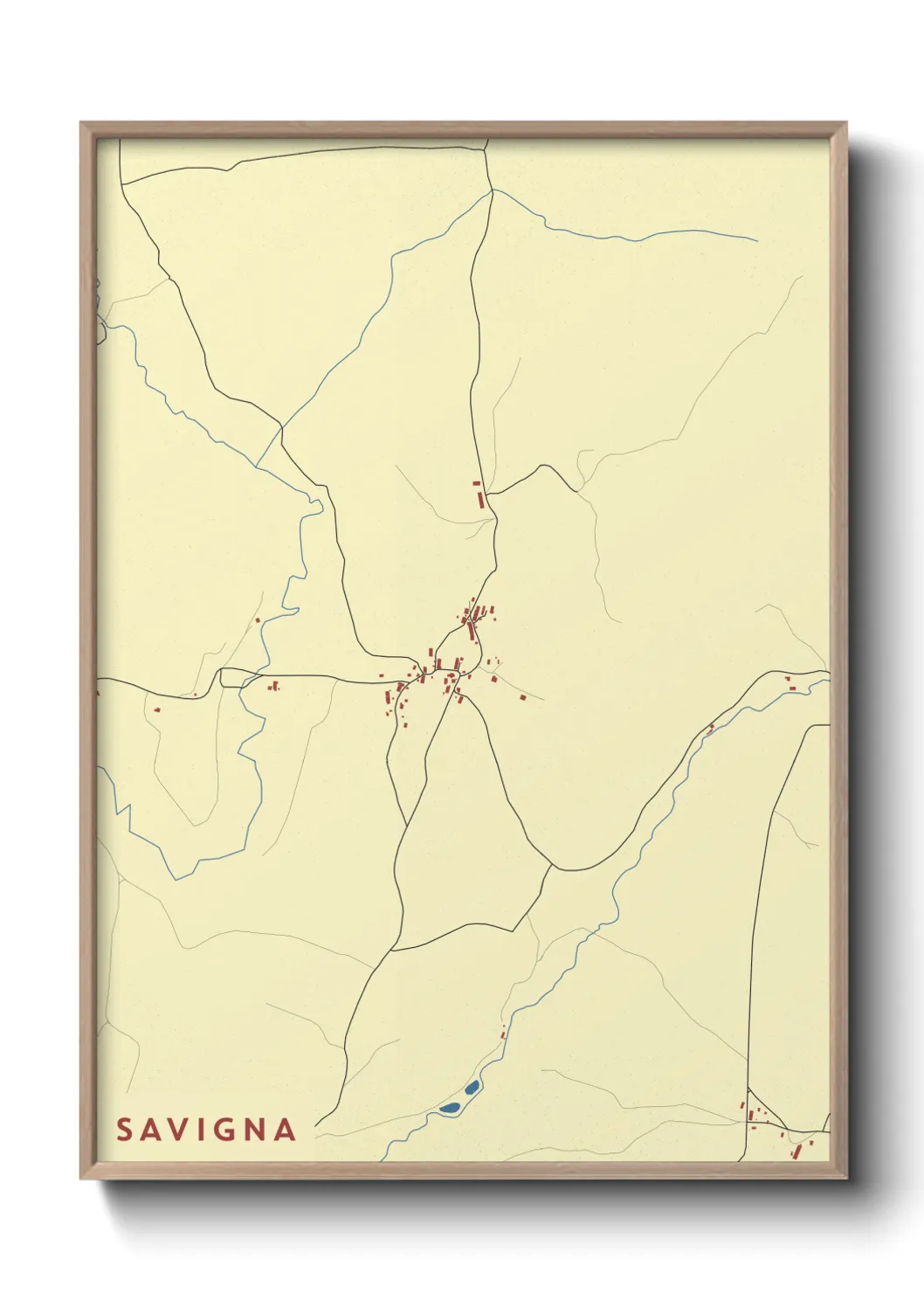 Une affiche de carte sur Savigna