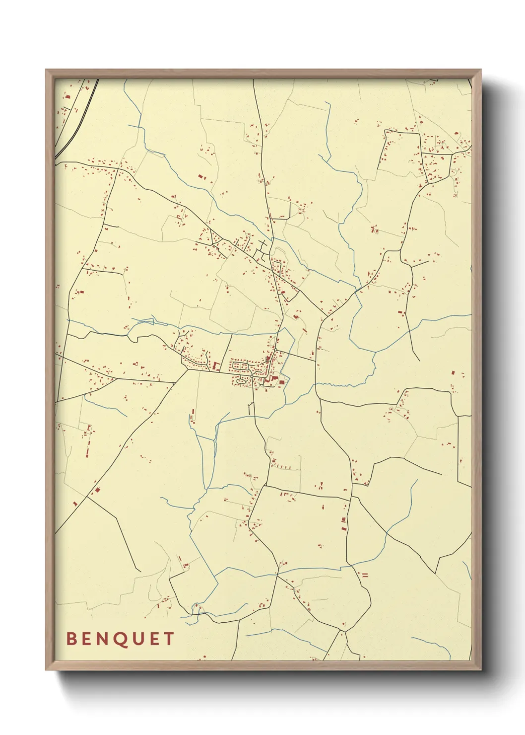 Une affiche de carte sur Benquet